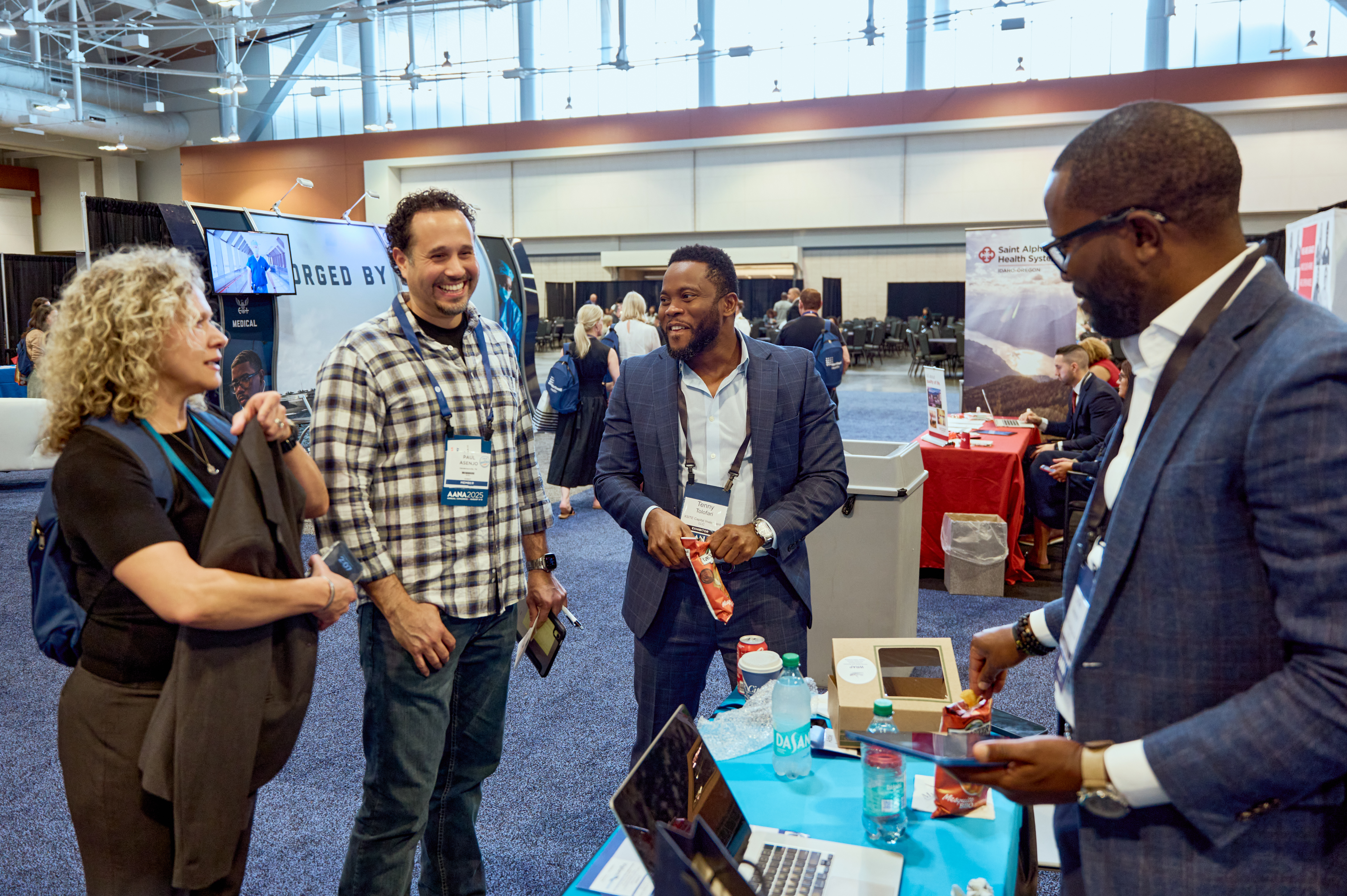 CRNAs networking at a community event